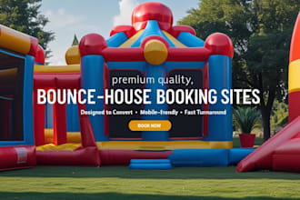 create a stunning bounce house, party rental website with wordpress or wix