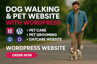 build pet dog walking custom wordpress website dog walking site design grooming
