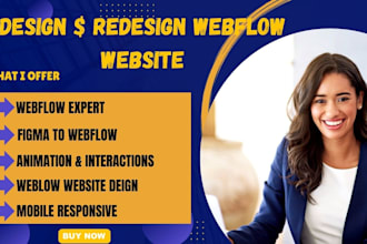 develop a responsive design webflow website from figma, xd or PSD