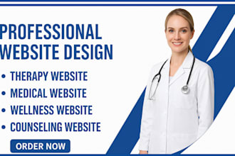design a therapy website, medical website, wellness website, counseling website