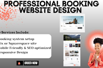 design redesign wix squarespace hotel car taxi rental property booking website