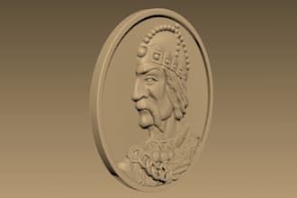 sculpt 3d bas relief 3d coin model cnc design 3d medallion stl for 3d printing