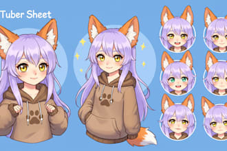 create png tuber, pngtuber, chibi pngtuber, pngtuber model,  png vtuber model
