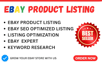 do ebay listing, ebay seo listing, ebay prodcut listing, ebay lister