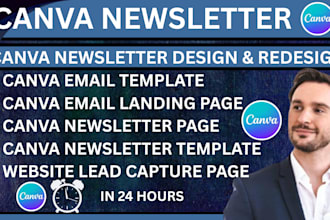 design canva newsletter website lead capture page editable newsletter template