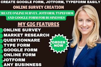 create online survey using jotform, typeform and google form for businesses