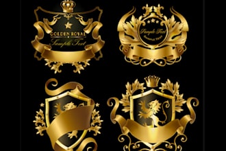 design professional heraldic family crest coat of arms logo