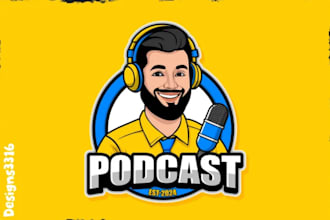 creative unique podcast logo design or podcast cover art