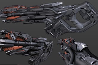 do 3d firearms model 3d weapon design hard surface weapon game optimized weapon