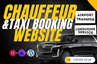 design taxi booking website, limousine website, chauffeur website, car website
