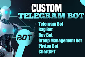 create custom telegram bot rag, ai bot, beatport chart, group management auction