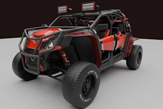 visualize car interior,fix 3d car error,off road buggy car model,clean rendering