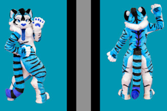 design cosplay fursuit anthro clothes design furry costume fur bust vr chat vrc