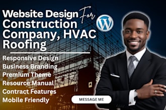 design a professional construction website, roofing plumbing contractor website