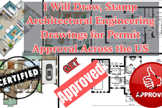 draw, stamp architectural engineering drawings for permit approval across the us
