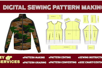 be your garment sewing pattern maker grading for any clothing apparel
