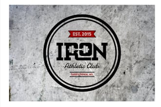 create a retro vintage gym fitness health logo design
