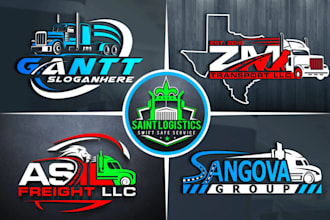 design modern transport logistic trucking logo for you
