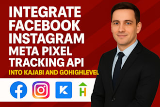 integrate facebook instagram meta pixel tracking API into kajabi gohighlevel