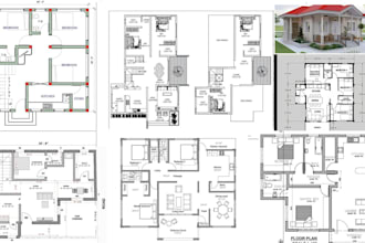 provide complete set of architectural, electrical, plumbing, furniture drawings