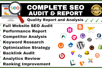 provide shopify SEO report website audit competitor and website keyword research