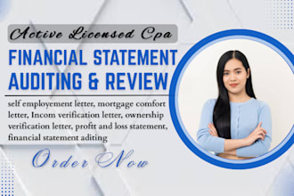 provide comfort letter mortgage letter, financial statements audit signed as CPA