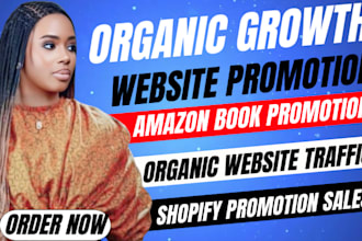 do organic shopify website promotion, website traffic, amazon book promotion