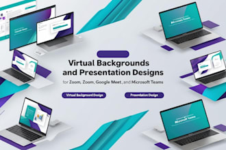 create virtual backgrounds, presentation slides for zoom, meet ms and teams logo