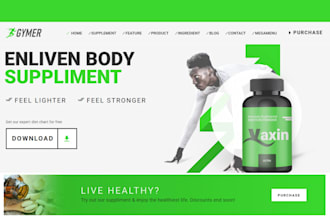 design weight loss shopify health fitness supplement store weight loss website