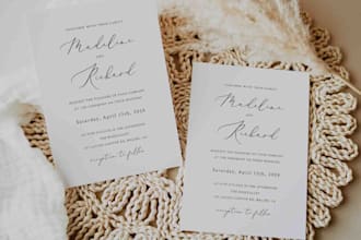 design wedding, bridal, baby shower, birthday, baptism, party invitation card