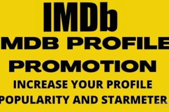 promote imdb profile, imdb page, movie rating to increase the start meter
