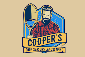 design artwork bearded landscaping and snow removal logo