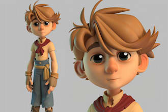 do 3d character modeling 3d character animation for games or nfts or realistic