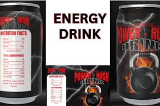 design creative energy drink label soda supplements and colas