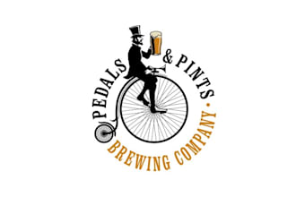 design creative excellent brew pub bike theme logo