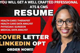 create a professional medical resume, CV, and cover letter for healthcare role