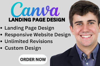 create stunning canva website, canva landing page, canva business website