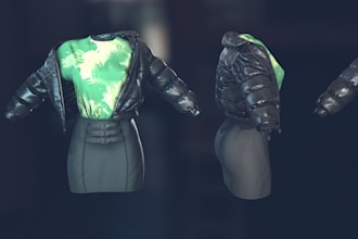 do 3d second life outfits, 3d clothing designs for your  second life mesh