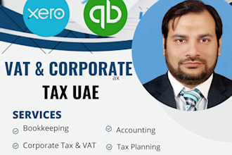 do uae accounting by using qb, vat filing, and corporate tax