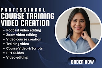 create online training lesson, course video editing zoom editing, podcast video