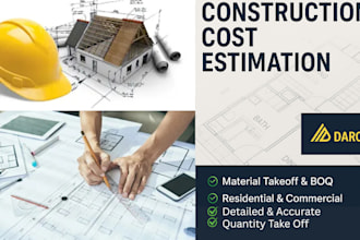 do construction cost estimation, material take off quantity take off on bluebeam