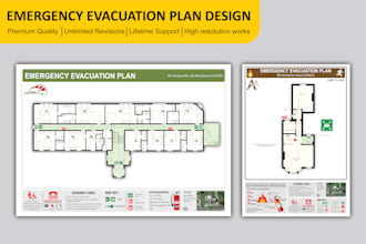create a emergency evacuation plan and fire escape diagram