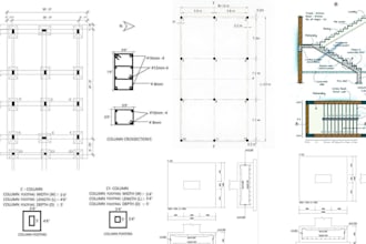 do structural design of slabs, beam, columns, foundation