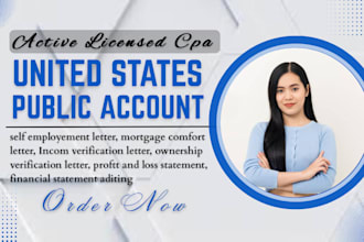 do attestation comfort letter, mortgage, income verification signed as US CPA