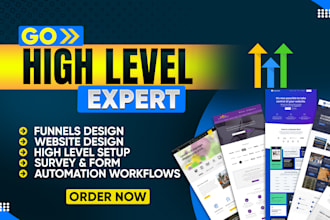 build gohighlevel sales funnel, setup website, create ghl automations, workflows