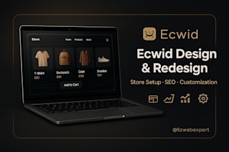 setup ecwid ecommerce website design redesign ecwid migration product uploading