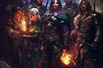 design dnd party art, group party, and fantasy characters illustration
