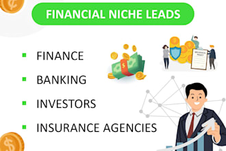 financial niche leads banking, investors, insurance agencies, mlm leads