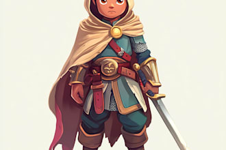 draw 2d game character illustration