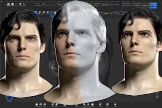 do realistic model 3d head likeness 3d face bust model 3d sculpting for 3d print